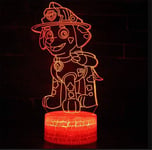 3D Illusion Hologram Night Lamp PAW Patrol with Remote Control 16 Color Changing Dim, Bedroom Decor Best Creative Christmas Birthday Gift for Men Boy Friend