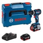Bosch slagborr GSB 18V-90C, 2 x 18 V/4,0 Ah, L-Boxx