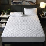 Quilted Waterproof Mattress, Double Bed Sheets, 30 cm Extra Deep Skirt, Fitted Sheet Style Bed Cover, Hypoallergenic, Dust Proof, Breathable, Noiseless,White,135cmx200cm