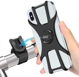 Universal Bike Phone Holder - 360° Rotation Adjustable Detachable Silicone Bicycle/Motorcycle Bike Phone Mount for iPhone 12/11 Pro Max/XS Max/XS/XR/8/8 Plus/7/Galaxy/Huawei (4"-6.7" Phones)