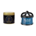 Shearer Candles Amber Noir Large Scented Gold Tin Candle - Black & AnySharp Knife Sharpener with PowerGrip, Blue