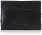 JACK & JONES Men's Jacside Leather Cardholder, Black, Keine Angabe