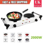 Electric Hot Plate Cooker Double Portable Table Top Kitchen Hob Stove Powerful