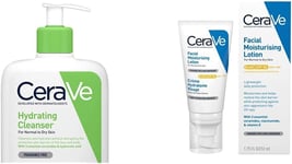 Cerave Hydrating Cleanser for Normal to Dry Skin 473Ml with Hyaluronic Acid & 3 