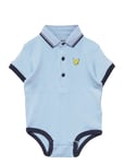 Tipped Polo Romper Hanging Bodies Short-sleeved Blue Lyle & Scott Junior