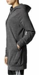 Adidas Zip-Up Hoodie Womens Size XS Grey Jacket Mid Length Cotton Fleece Stadium