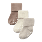 Åhléns Ribbade strumpor med halkskydd, 3-pack Beige
