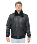 Infinity Leather Mens Air Force A2 Cowhide Bomber Jacket-Montreal - Black - Size 4XL