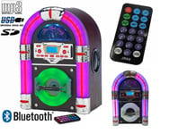 Jukebox Tabletop CD Bluetooth Jive Rock 60 USB Rock Mini LED Sixty Dark Cherry