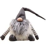 Christmas Santa Claus Tomte Standing Long Hat Gnome Plush Doll Gray 11.8" X