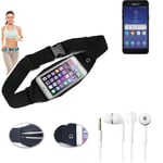 Belt bag for Samsung Galaxy J3 Aura + headphones waist bag Sport Running Fitness