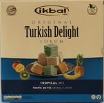 Handmade Ikbal Original Turkish Delight 350g Fruity Halal, Kosher, Glucose-Free, Vegan (Tropical)