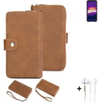Wallet + Protective case for Ulefone Armor 9 cover brown