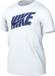 Nike Men's M NSW 12 Mo Swsh/Nk Blk Tee Slippers, White Blue, L