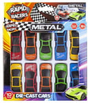 Assorted 10 pcs Die Cast Metal Cars Set with 5 color and Free Wheel Function Toys for Kids