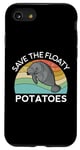 Coque pour iPhone SE (2020) / 7 / 8 Save The Floaty Potatoes Manatee Ocean Sea Chubby Retro Swim
