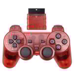 Trådlös Handkontroll Playstation 2 Transparent/Röd (2-Pack)