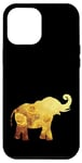 Coque pour iPhone 14 Pro Max Motif de fleur d'or Éléphant sauvant les animaux