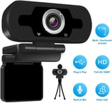 Limerenc webcam,webcam for PC,HD webcam,HD PC desktop webcam,webcam with microphone,streaming cam,for desktop, notebook, PC,conferences,live video calls,1080P,black,1 PCS