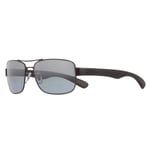 Ray-Ban RB3522 Square Framed Polarised Sunglasses, Matte Black