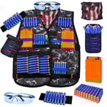 Kids Tactical Vest Kit För Nerf Gun Series Med Refill Dart Dart Pouch Reload Clips Taktisk mask handledsband