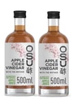 OSU Raw Apple Cider Vinegar with The Mother, Apple Juice Blend ACV with 100% Natural Apple Juice, 2 x 500ml Multipack, Natural Apple Cider Vinegar Gift Pack Suitable for Vegans and Vegetarians