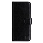 32nd Book Wallet PU Leather Flip Case Cover For Sony Xperia L4, Design With Card Slot and Magnetic Closure - Black