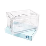 Boîte de rangement pliable en plastique pour étagère Blanc transparent