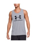 Under Armour Mens Sportstyle Logo Wicking Fitness Tank Top in Grey Jersey - Size Small