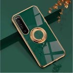 Xperia 10 III Elegant & Stöttåligt Skal med Ringhållare Flawless Mörkgrön