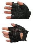 Kango Fitness Weight Lifting Gloves Mesh Half Leather Black Large