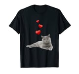 British Shorthair Cat Heart Cute British Domestic Cat T-Shirt