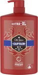 Old Spice Captain Shower Gel Men 1000Ml, 3-In-1 Mens Shampoo Body-Hair-Face Wash