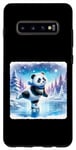 Coque pour Galaxy S10+ Panda Patin à roulettes sur le lac gelé
