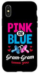Coque pour iPhone X/XS Rose ou bleu Gram-Gram Loves You Gender Reveal Party