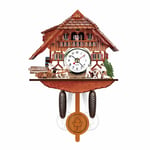 Gelentea 2020 Creative Wooden Cuckoo Wall Clock Bird Time Bell Swing Alarm Watch Home Art for Living Room Kitchen Office Decoration
