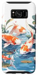 Galaxy S8 four koi fish japanese carp asian goldfish flowers lily pads Case