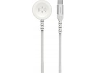 Adapter Av Swissten Braided Magnetic Wireless Charger For Apple Watch Metal, Usb-C 1.2 M White