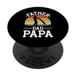 Père Papa Fête des Pères Best Daddy Ever Retro Sunset PopSockets PopGrip Interchangeable