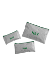 HAY Candy Mono Wash Bag Flat Set of 3 Grå