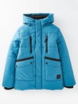 V by Very Boys Premium Padded Parka - Blue, Teal, Size Age: 13 Years