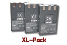 vhbw 3x Batteries compatible avec Canon Digital Ixus 300, 330, 400, 430, 500, V, V2, V3 appareil photo APRN (750mAh, 3,6V, Li-ion)