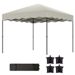 Paviljong ca. 3x3m, vattenavvisande, stabil, vintertät pop-up hopfällbar paviljong med UV-skydd 50+, hopfällbart partytält, träd