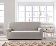 Zebra Textil Betina Housse de Canapé Elastique, Gris Clair, 2 Places