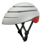 Casque de Cycliste pour Adultes, Pliable (Closca Helmet Loop). Casque pour se déplacer à vélo, Trottinette ou Scooter, pour Homme et Femme (Unisexe). Design breveté. (Perle/Rouge, L)