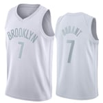 RL Nets 7# Durant Basketball Clothes, Basketball Sports Vest, Mesh Breathable Jerseys, Sleeveless T-Shirt(S-2XL),Aa/White,L