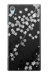 Japanese Kimono Style Black Flower Pattern Case Cover For Sony Xperia XA1 Plus