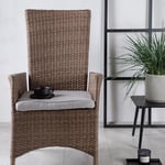 Venture Home Positionsfåtölj Padova fällbar karmstol med dyna - Natur / sand 7230-007