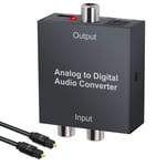 LiNKFOR Analog to Digital Audio Converter R/L RCA 3.5mm AUX to Digital Coaxial Toslink Optical Audio Adapter with Optical Cable for PS3 Blu-ray Player HD DVD