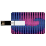 32G USB Flash Drives Credit Card Shape Spires Decor Memory Stick Bank Card Style Spiral Background with Pixel Dotted Flat Design Odd Gradient Artful Art Decor,Pink Blue Waterproof Pen Thumb Lovely Jum